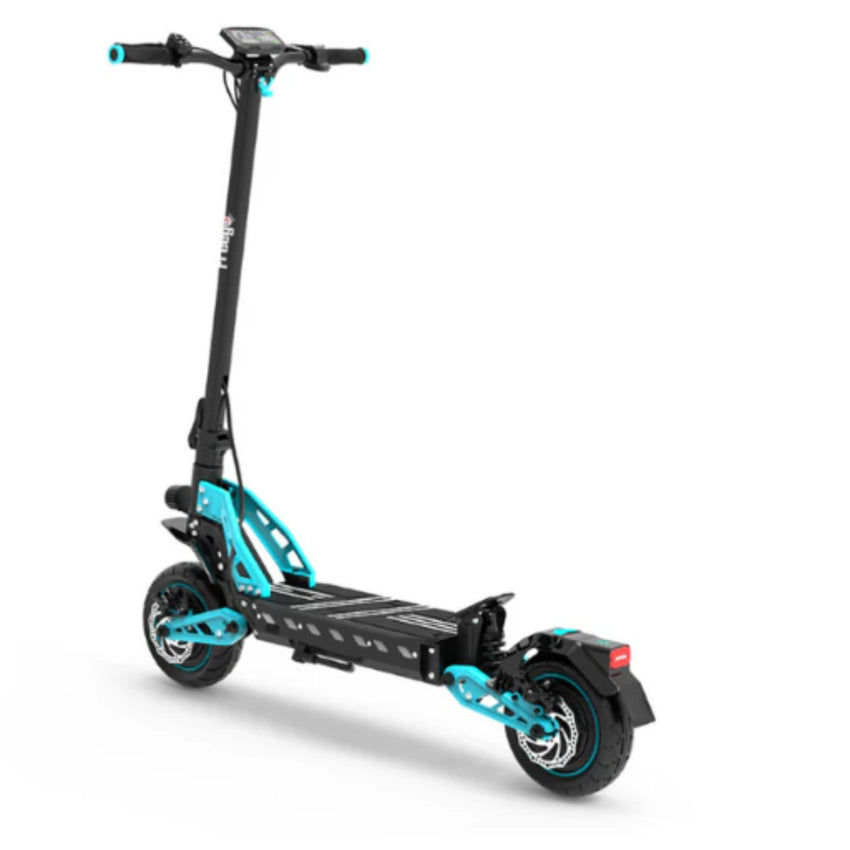 Freego C10 foldable electric scooter side profile highlighting suspension forks