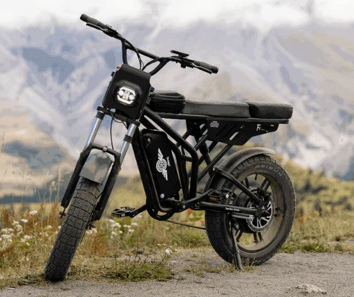 Freego F2 Pro Max Prime dual seat ebike suspension close-up detail