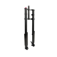 Freego Front Suspension Fork, black dual-crown fork, front view