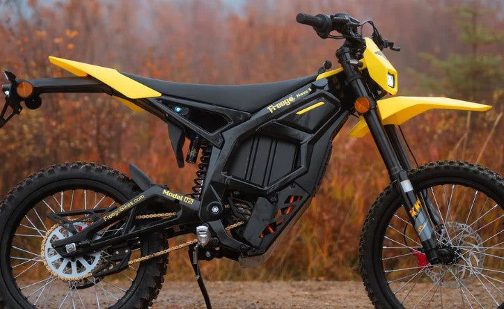Freego Nova 5 electric moto battery and motor area close-up detail
