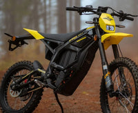Freego Nova 5 electric moto rear suspension and swingarm close-up detail