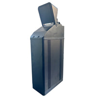 Freego Lithium Battery for X-Man & Nova Series, tall dark pack with lid open, side angle