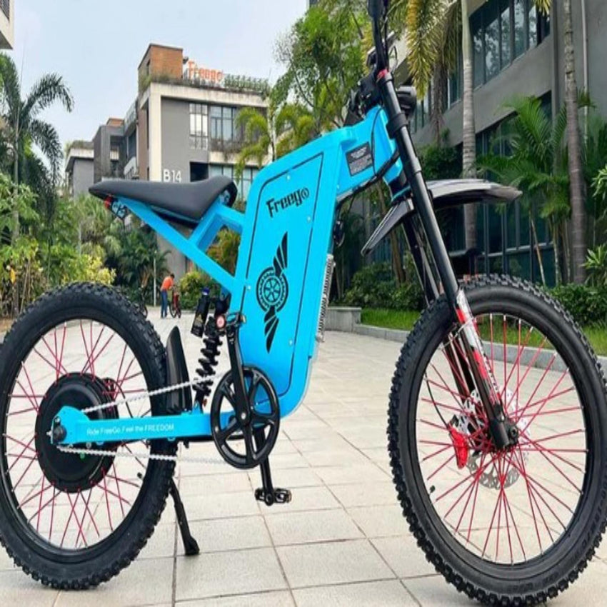 Freego X2 Pro electric bike front suspension fork close-up detail