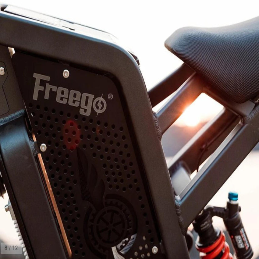 Freego X2 electric dirt bike cockpit and display detail – off-road electric motorcycle Utah