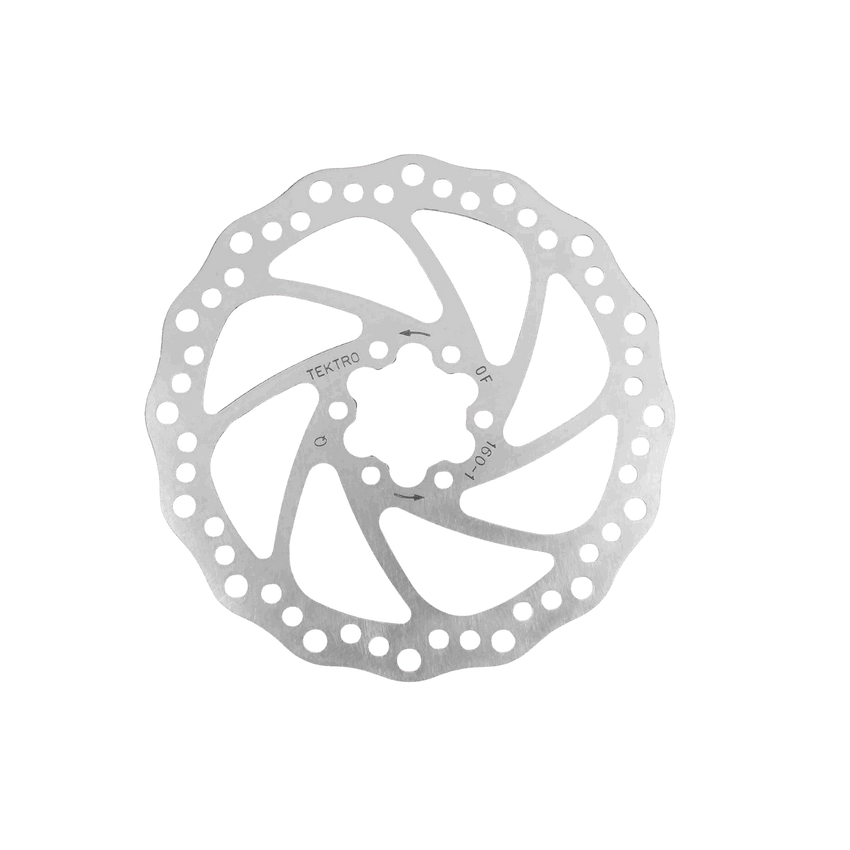 Freego eBike Hydraulic Disc Brake Set rotor, silver disc close-up