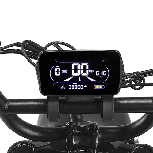 HappyRun G18 Pro display installed on the handlebars