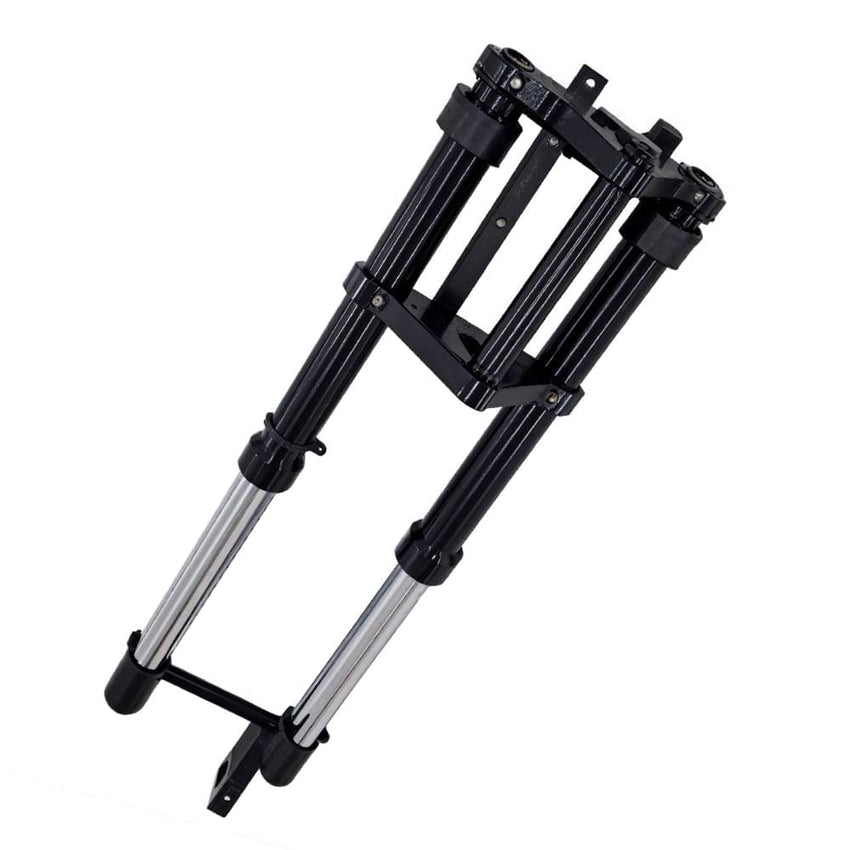 HappyRun front suspension fork with silver lower legs