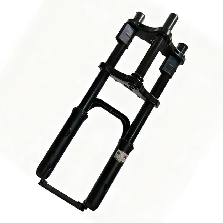 HappyRun e-bike front suspension fork, front view