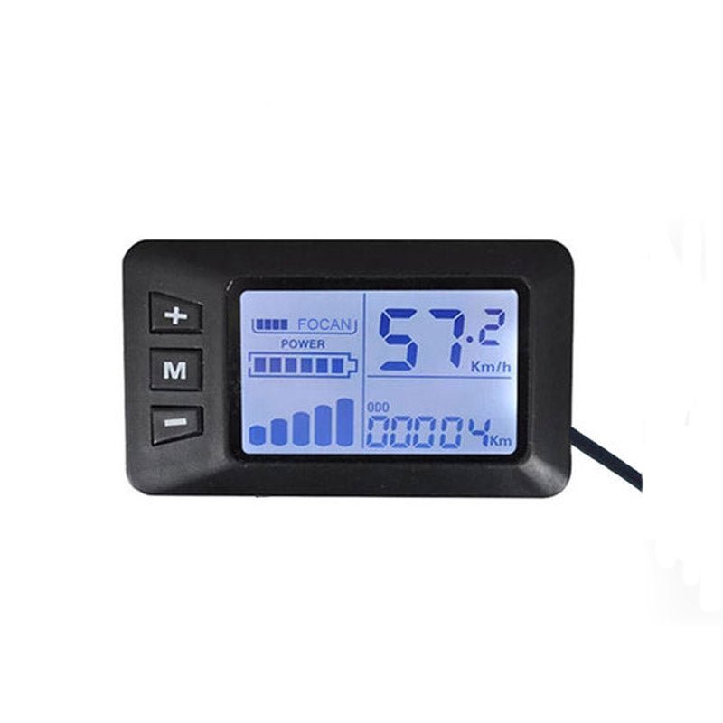Freego Electric Bikes LCD Display, backlit display showing 57.2 reading