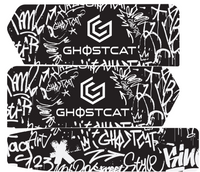 GhostCat Battery Decals 20Ah, Graffiti Black & White, white tag graffiti on black