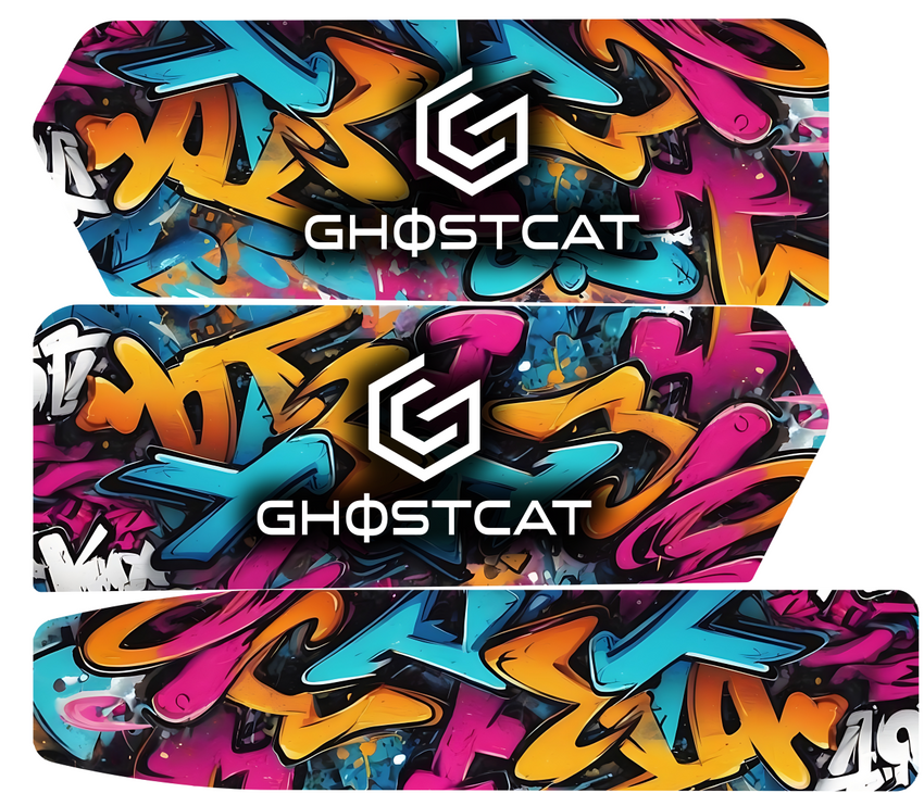 GhostCat Battery Decal 52/60V 25Ah, Graffiti Color, colorful graffiti pattern