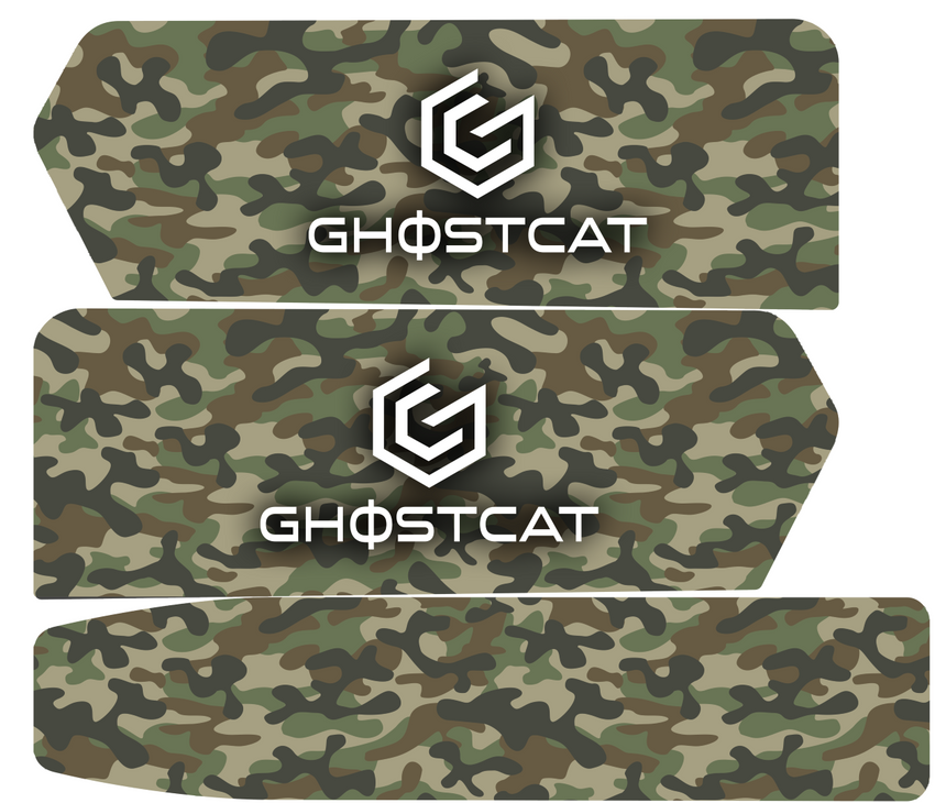 GhostCat Battery Decal 52/60V 25Ah, Army Camo, woodland camo pieces with logo