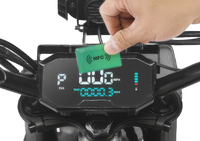 HappyRun F18 6000W mid-drive e-moto frame and battery close-up