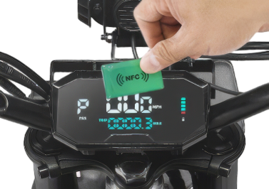 HappyRun F18 6000W mid-drive e-moto frame and battery close-up