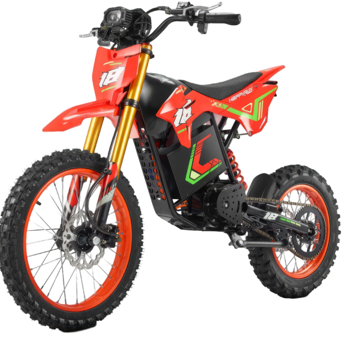 HappyRun F18 6000W mid-drive electric dirt bike primary product shot – $1,399 at BHive Moto Shop Utah