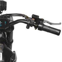 HappyRun F18 electric dirt bike rear suspension and swingarm detail