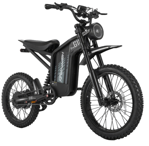 HappyRun G18 Pro Class II III e-bike three-quarter front view showing dual-purpose design