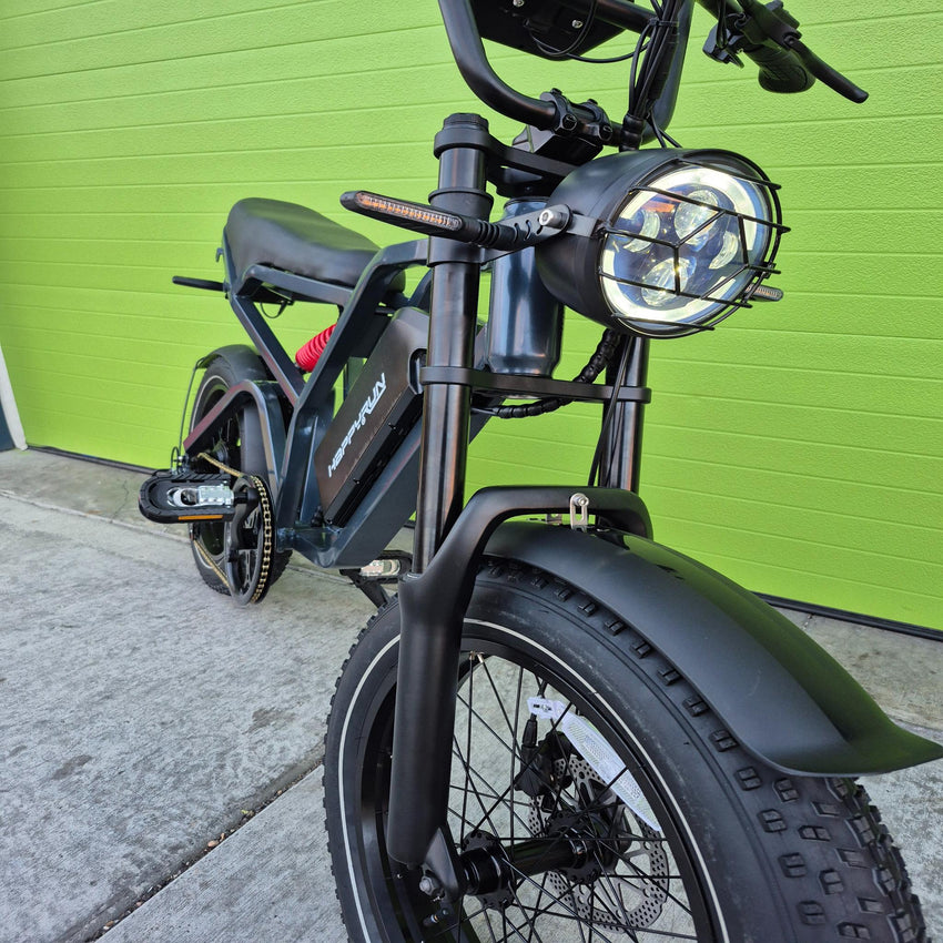 HappyRun G60 Pro 20x4 fat tire Class II electric moped full view – buy at BHive Moto Shop