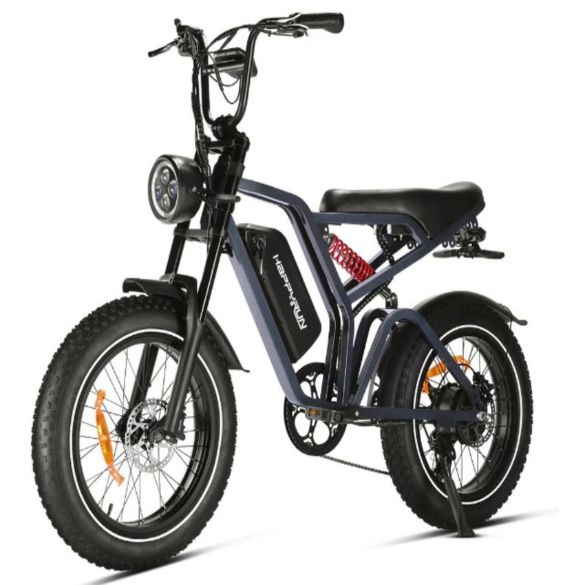 HappyRun G60 Pro Class II 20x4 electric moped three-quarter rear view