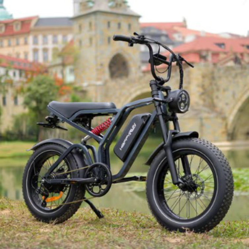 HappyRun G60 Pro Class II 20x4 electric moped seat and handlebar ergonomics