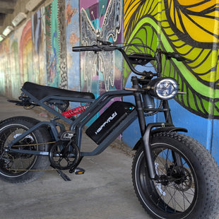 HappyRun G60 Pro fat tire e-moped in-store display at BHive Moto Shop West Jordan Utah