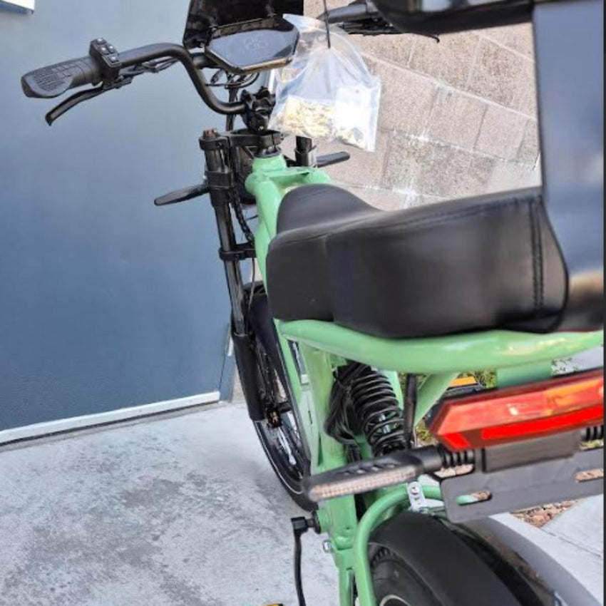 HappyRun G70 Class II e-moped front fork and headlight assembly