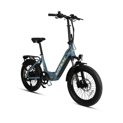 Eunorau META20 1.0 folding e-bike in Blue, front three-quarter view