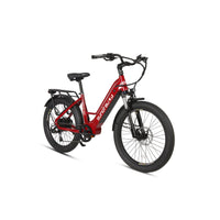 Eunorau META24 1.0 24-inch step-through e-bike in Deep Crimson, front three-quarter view