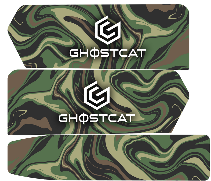 GhostCat Battery Decal 52/60V 25Ah, Marble Green Camo, green swirl pattern