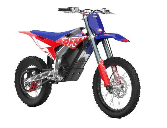 RFN Warrior SX-E15 electric motocross bike rear angle and suspension detail