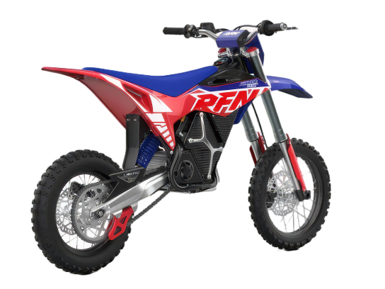 RFN Warrior SX-E8 e-dirt bike cockpit, handlebars, and display detail