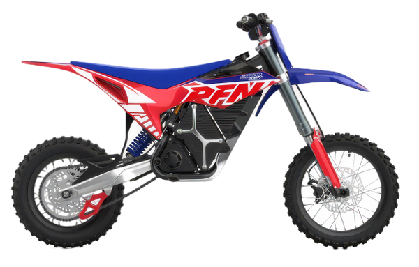 RFN Warrior SX-E8 electric motocross bike full side profile view