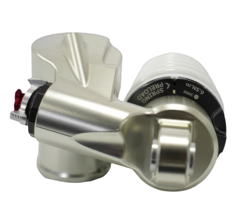 RFloXa RAF55RV rear shock side profile – adjustable damping and rebound, transparent background