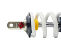 RFloXa RAF55RV rear shock three-quarter view – CNC-machined aluminum body, drop-in upgrade for Sur-Ron and Talaria