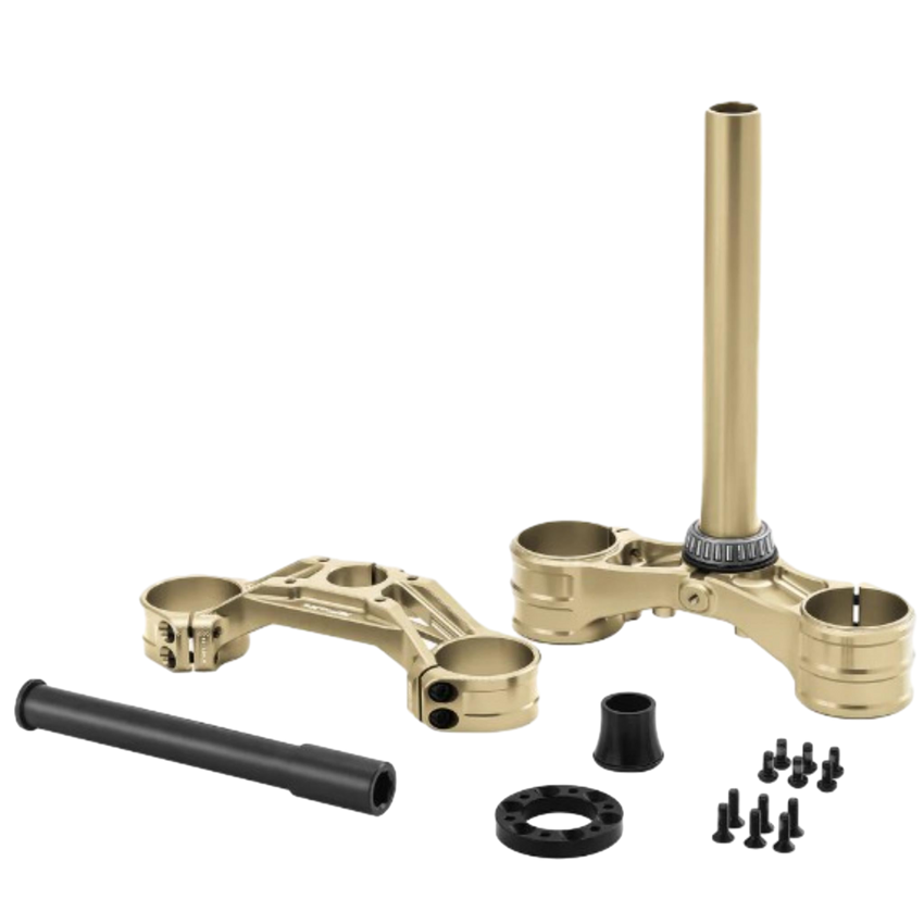 RFloXa drop crown triple clamp kit top view – fits Sur-Ron Light Bee, Ultra Bee, Talaria, and Segway