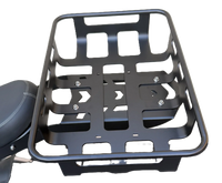 GhostCat Rear Rack & Basket Package, black basket with cutout floor, top view
