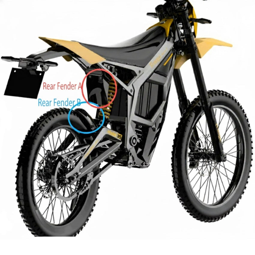 Freego Nova 5 Fender diagram with rear fender locations circled on the bike