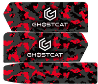 GhostCat Battery Decals 20Ah, Red & Grey Camo, red, grey and black camo pieces
