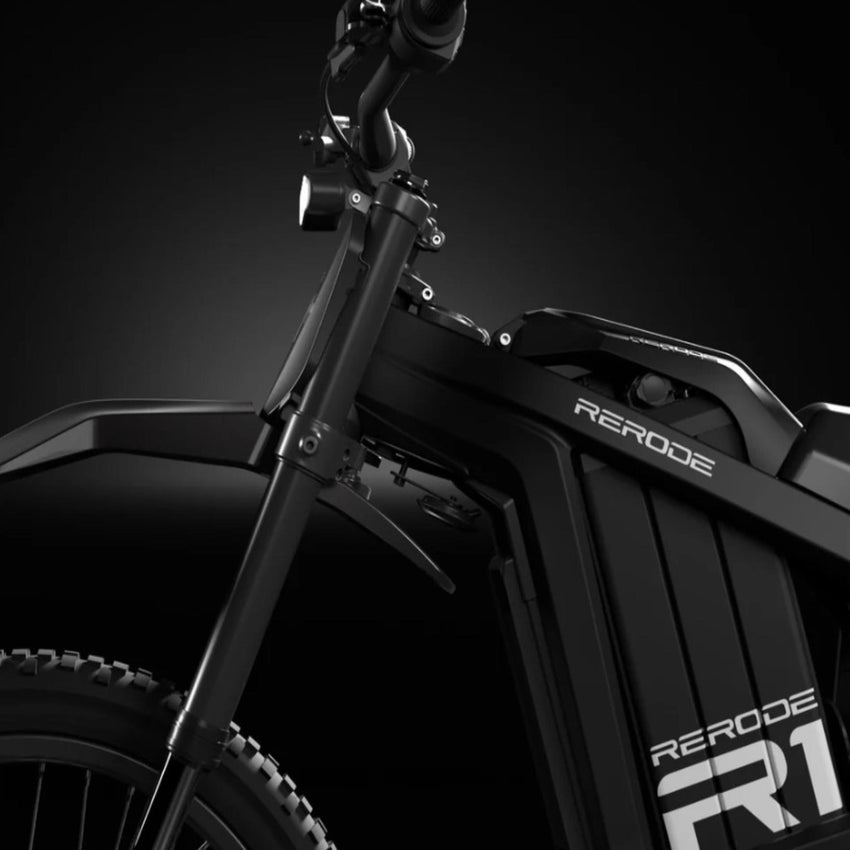 full suspension, disc brakes, off-road electric dirt bike