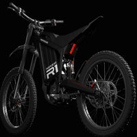 side profile — 72V 35Ah battery, 75-mile range off-road e-moto