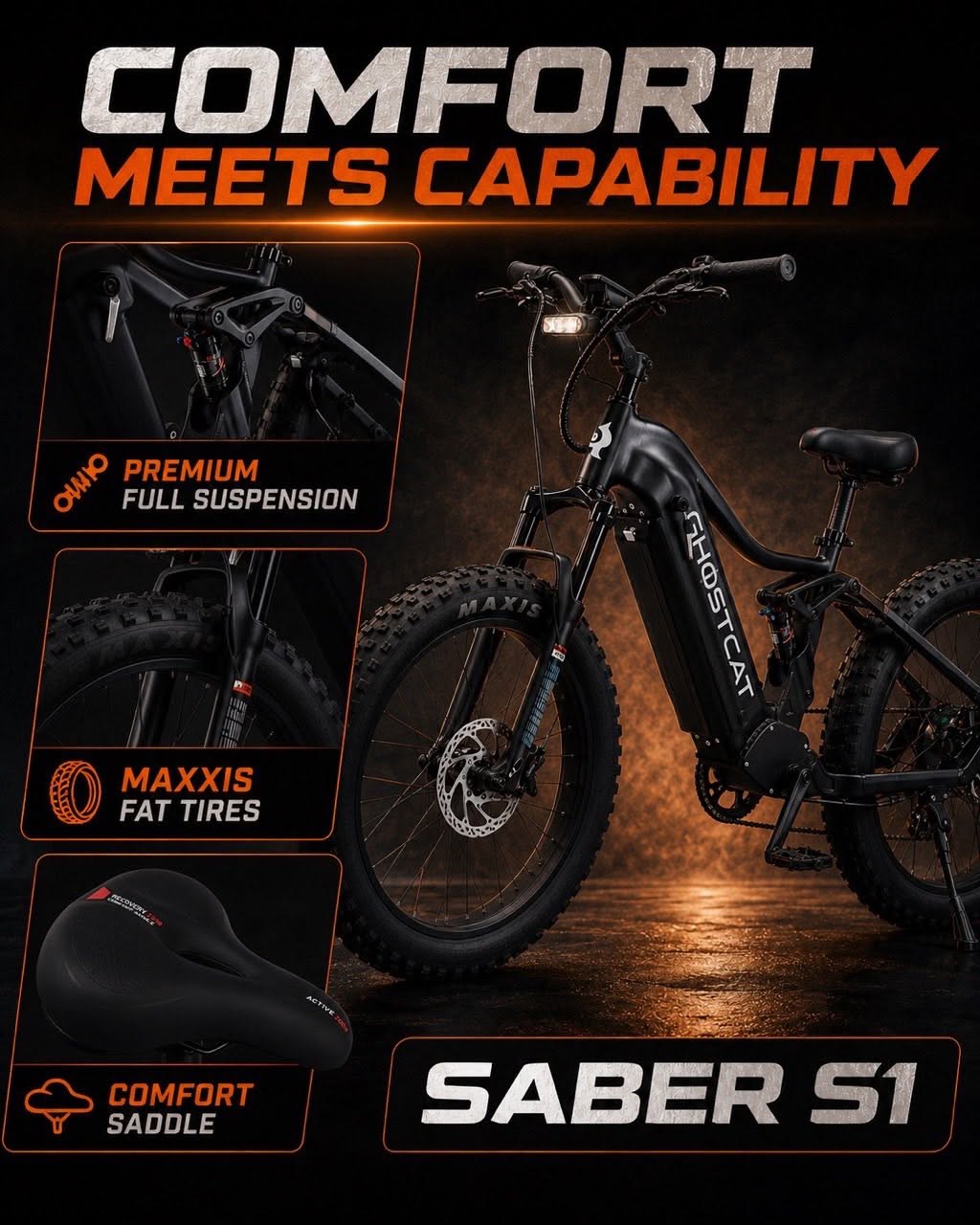 s1 mountainbike GhostCat Saber | High Performance Mountain Bike Teeth #:72.5T e-bike aufkleber Ideal for those days Kinderfahrrad 24 Zoll: Diese