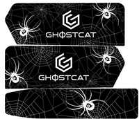GhostCat Battery Decals 20Ah, Spider Web, white webs and spiders on black