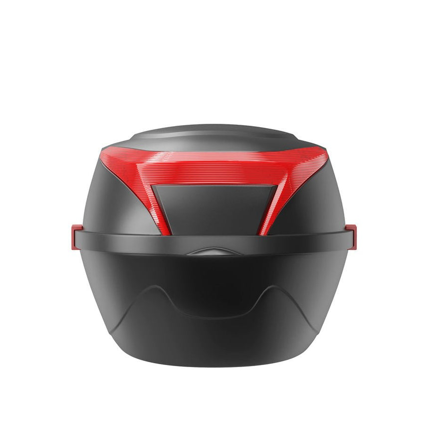 Freego Electric Bike Rear Trunk, front view with red accent