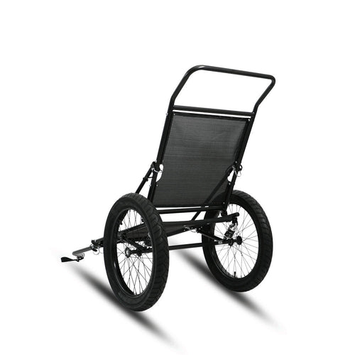 Hunting trailer angled view with handle