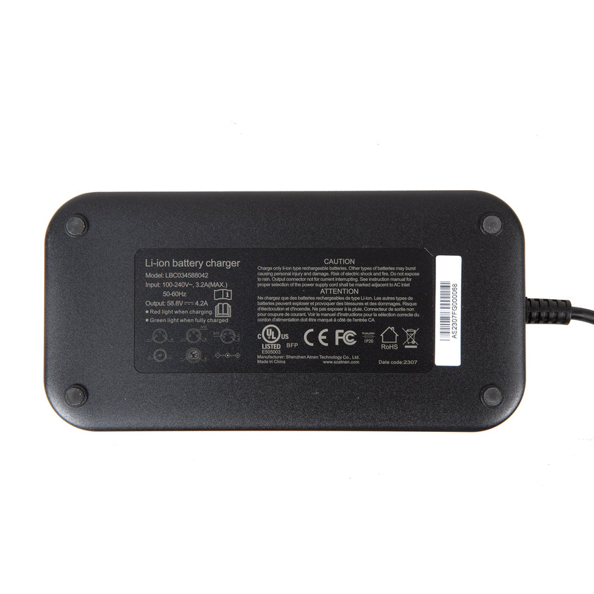 Eunorau FLASH 52V 4A Quick Charger: FLASH charger label side
