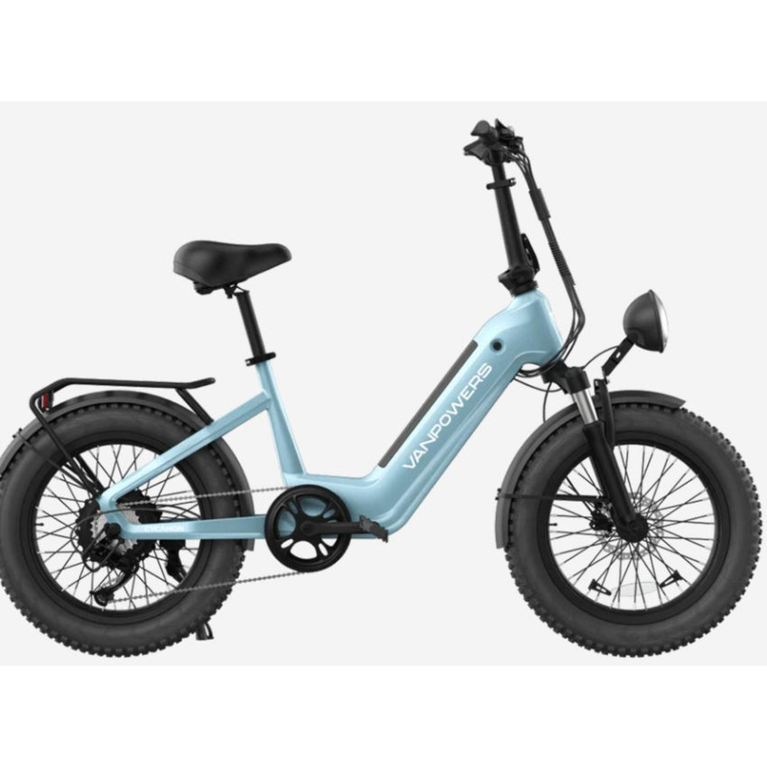 VanPowers Cycanon vintage e-bike cockpit showing retro-style controls and display