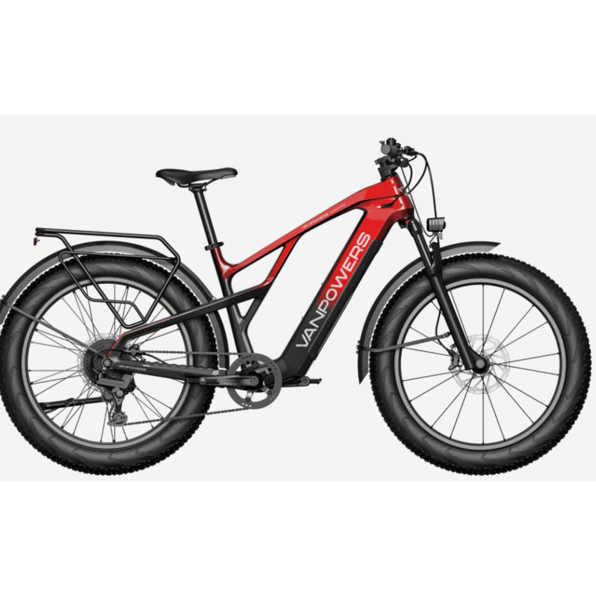 VanPowers GrandTeton Pro all terrain ebike three-quarter front view showing fat tires and frame