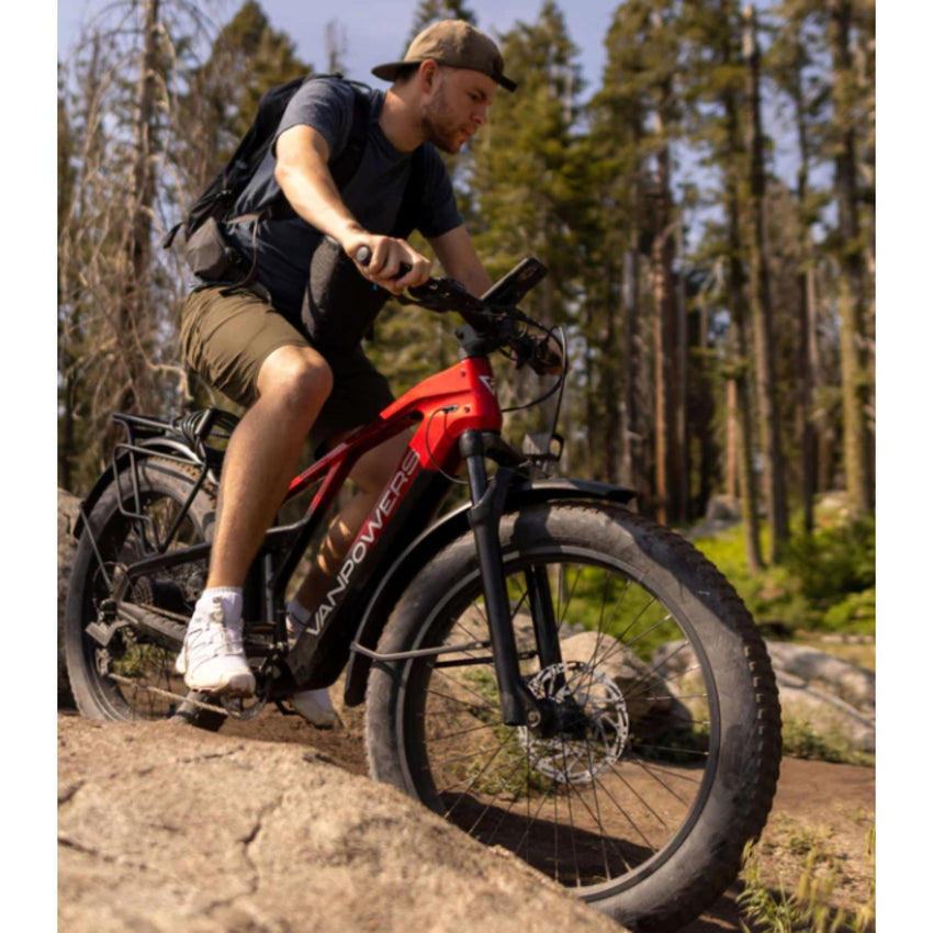 VanPowers GrandTeton Pro fat tire e-bike three-quarter rear angle highlighting rear hub motor