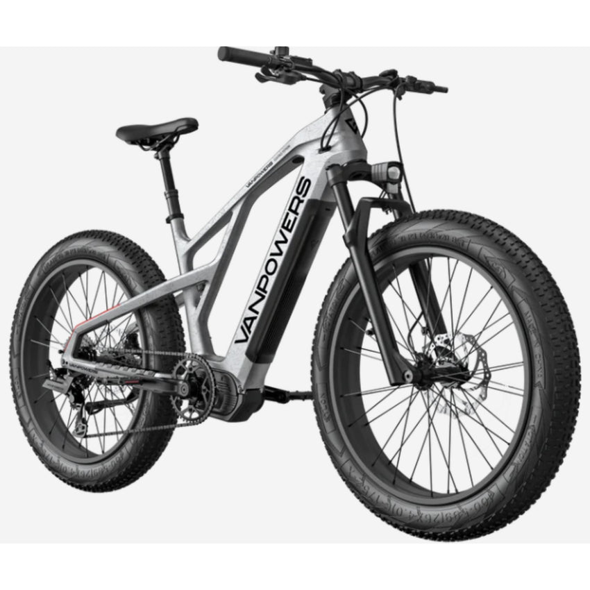 VanPowers GrandTeton Ultra mid drive fat tire electric bike side detail view – all terrain ebike Utah