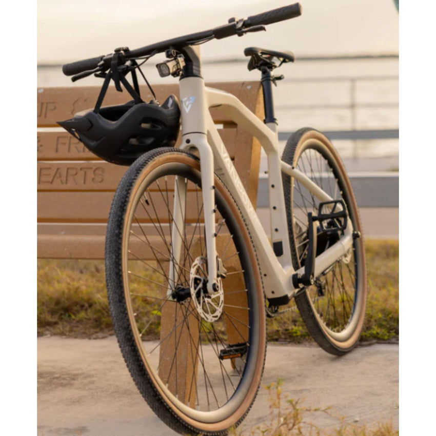 VanPowers UrbanCross Pro lightweight commuter ebike motor and bottom bracket detail
